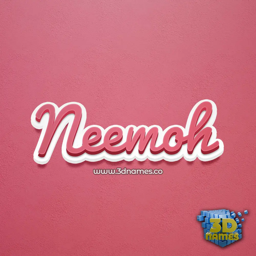 neemoh in Red Scribble style - 3D name wallpaper
