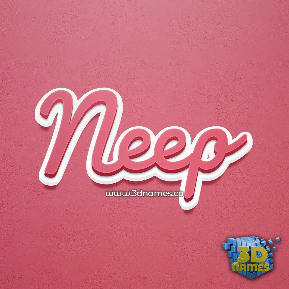 neep in Red Scribble style - 3D name wallpaper