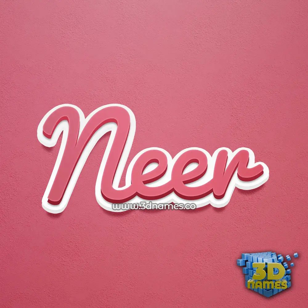 neer in Red Scribble style - 3D name wallpaper