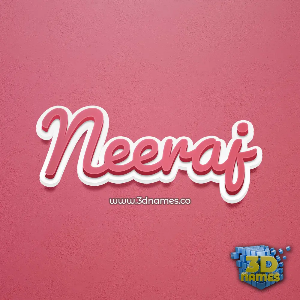 neeraj in Red Scribble style - 3D name wallpaper