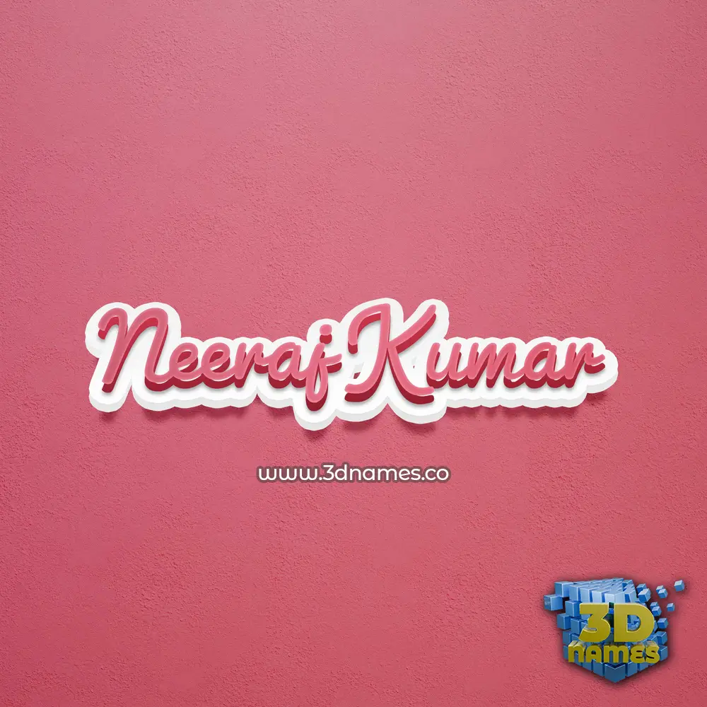 neeraj kumar in Red Scribble style - 3D name wallpaper