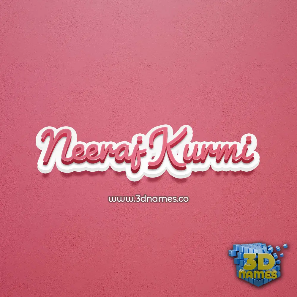 neeraj kurmi in Red Scribble style - 3D name wallpaper