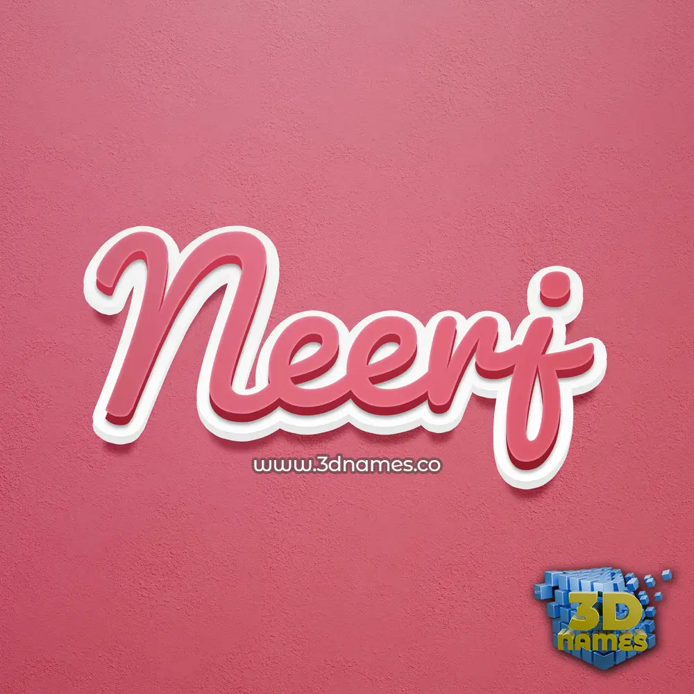 neerj in Red Scribble style - 3D name wallpaper