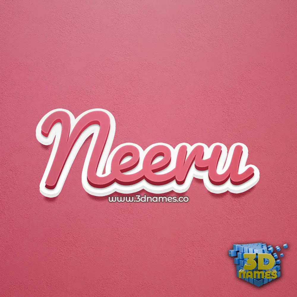 neeru in Red Scribble style - 3D name wallpaper