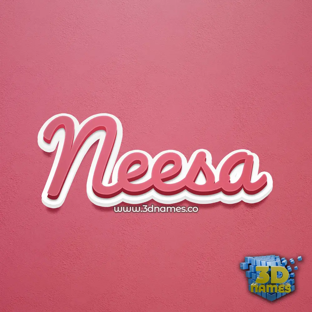 neesa in Red Scribble style - 3D name wallpaper