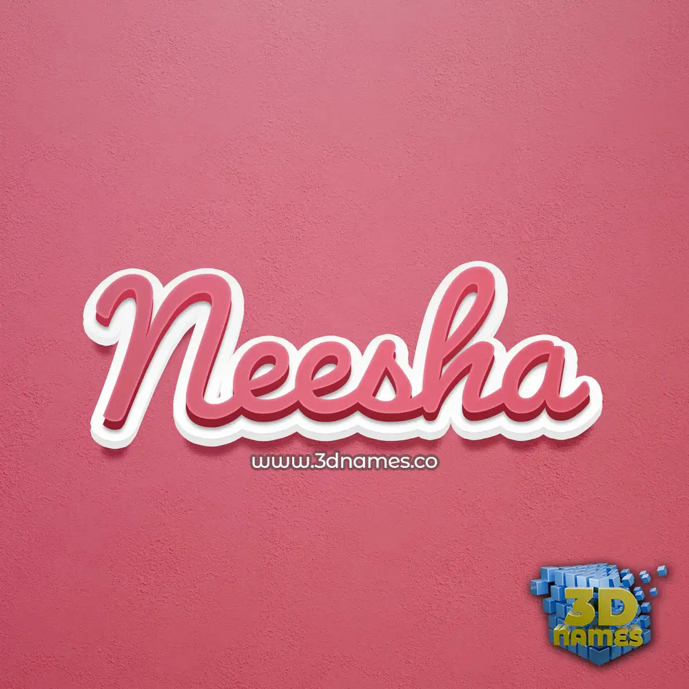 neesha in Red Scribble style - 3D name wallpaper