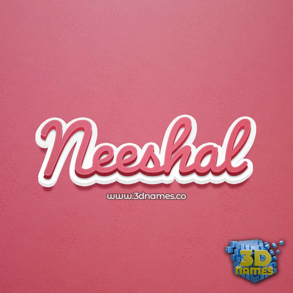 neeshal in Red Scribble style - 3D name wallpaper