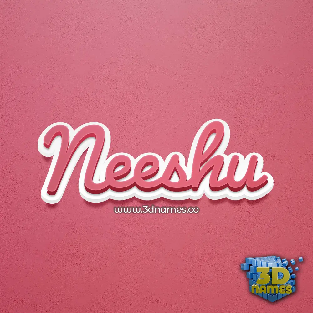 neeshu in Red Scribble style - 3D name wallpaper