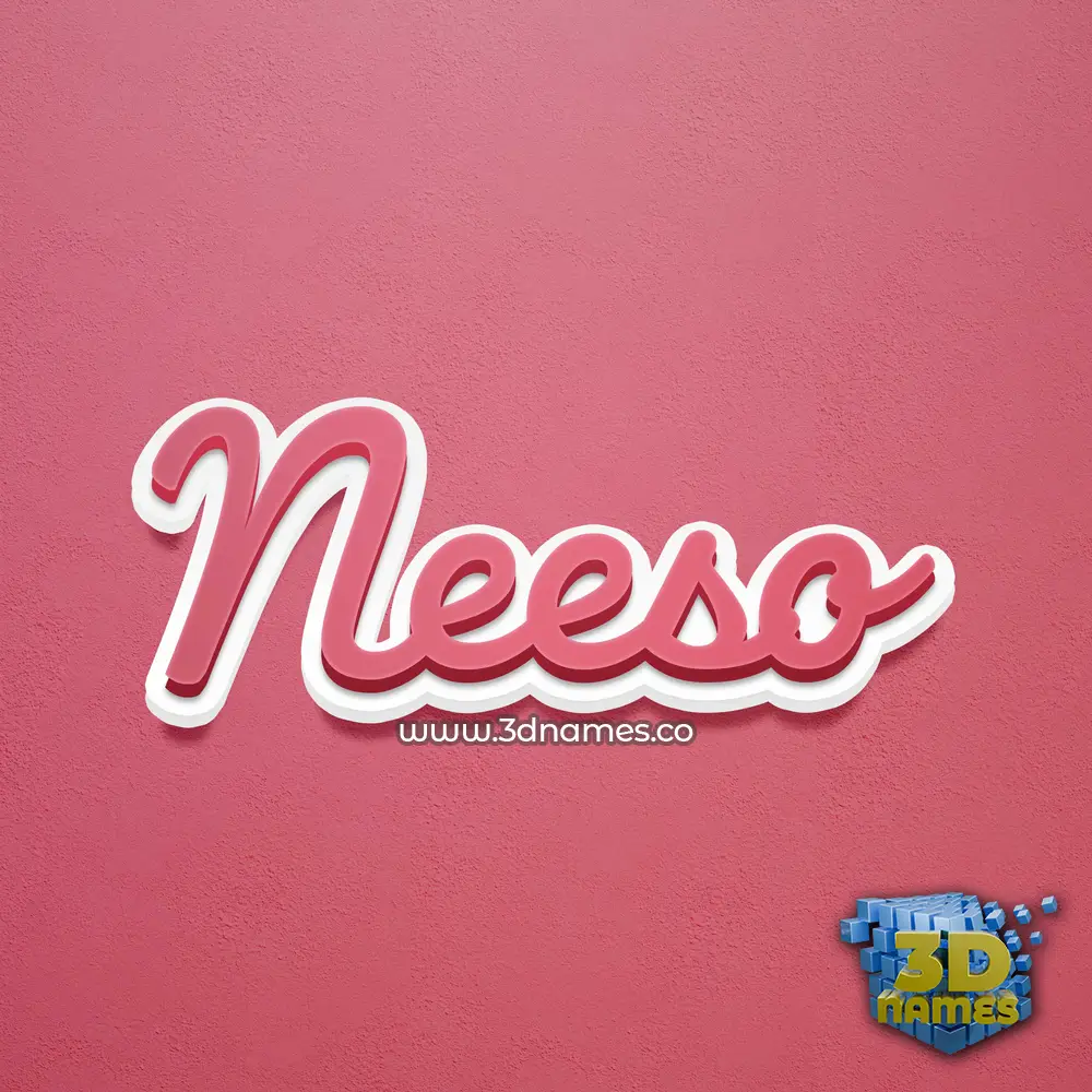 neeso in Red Scribble style - 3D name wallpaper