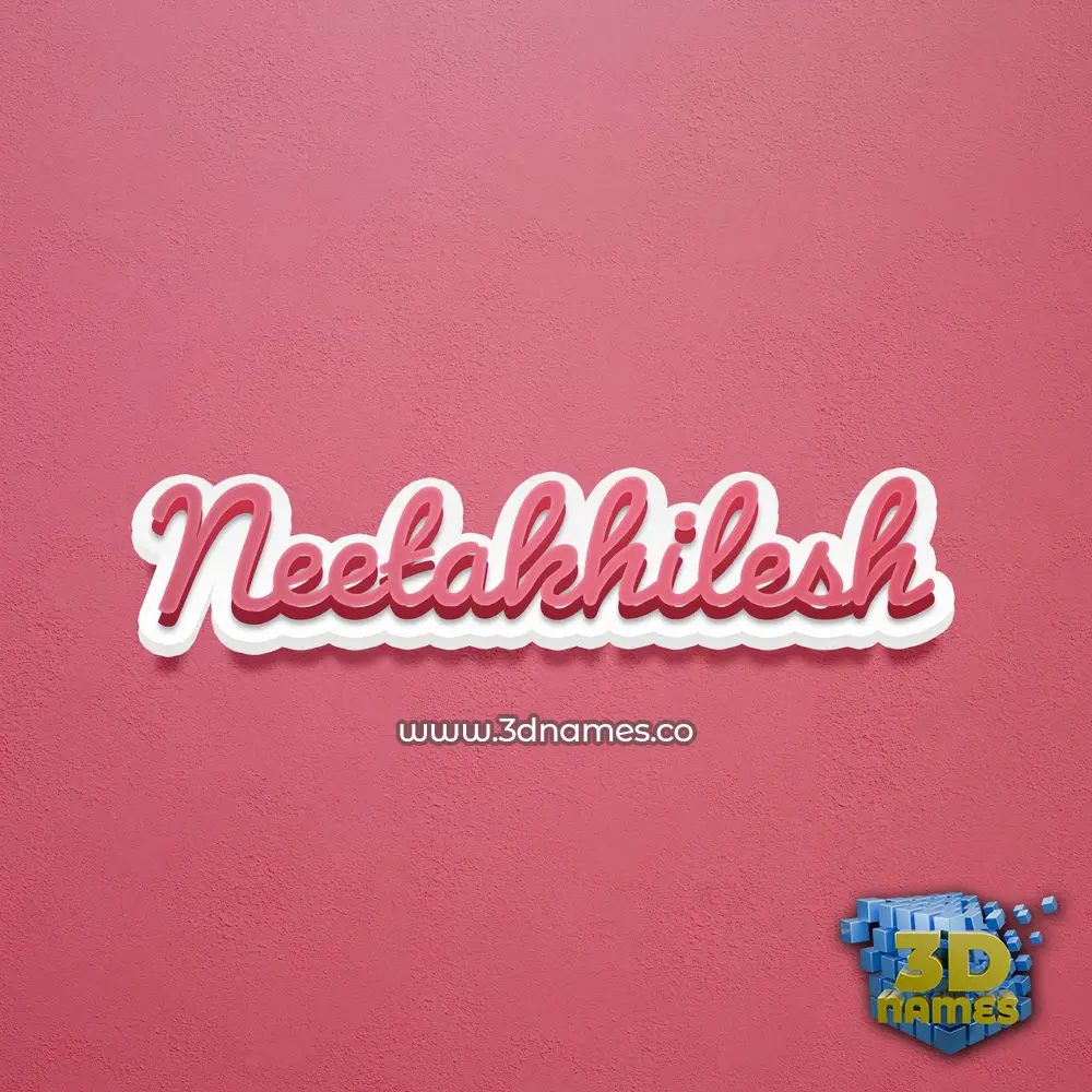 neetakhilesh in Red Scribble style - 3D name wallpaper