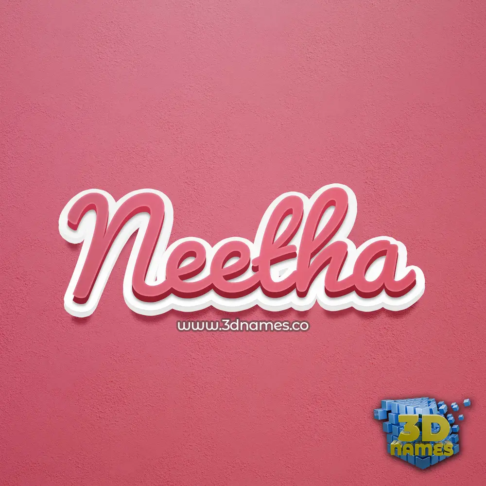 neetha in Red Scribble style - 3D name wallpaper