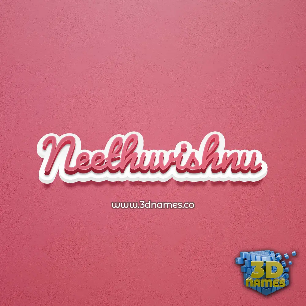 neethuvishnu in Red Scribble style - 3D name wallpaper