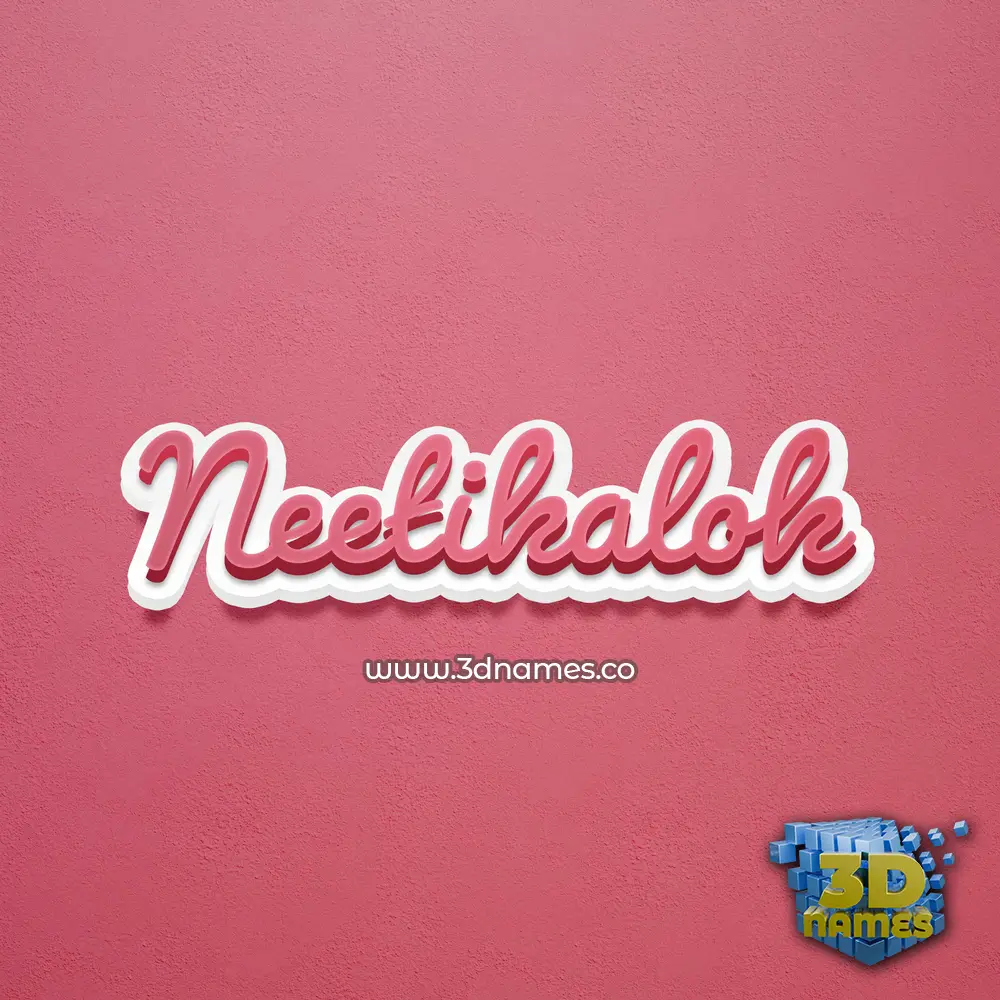 neetikalok in Red Scribble style - 3D name wallpaper
