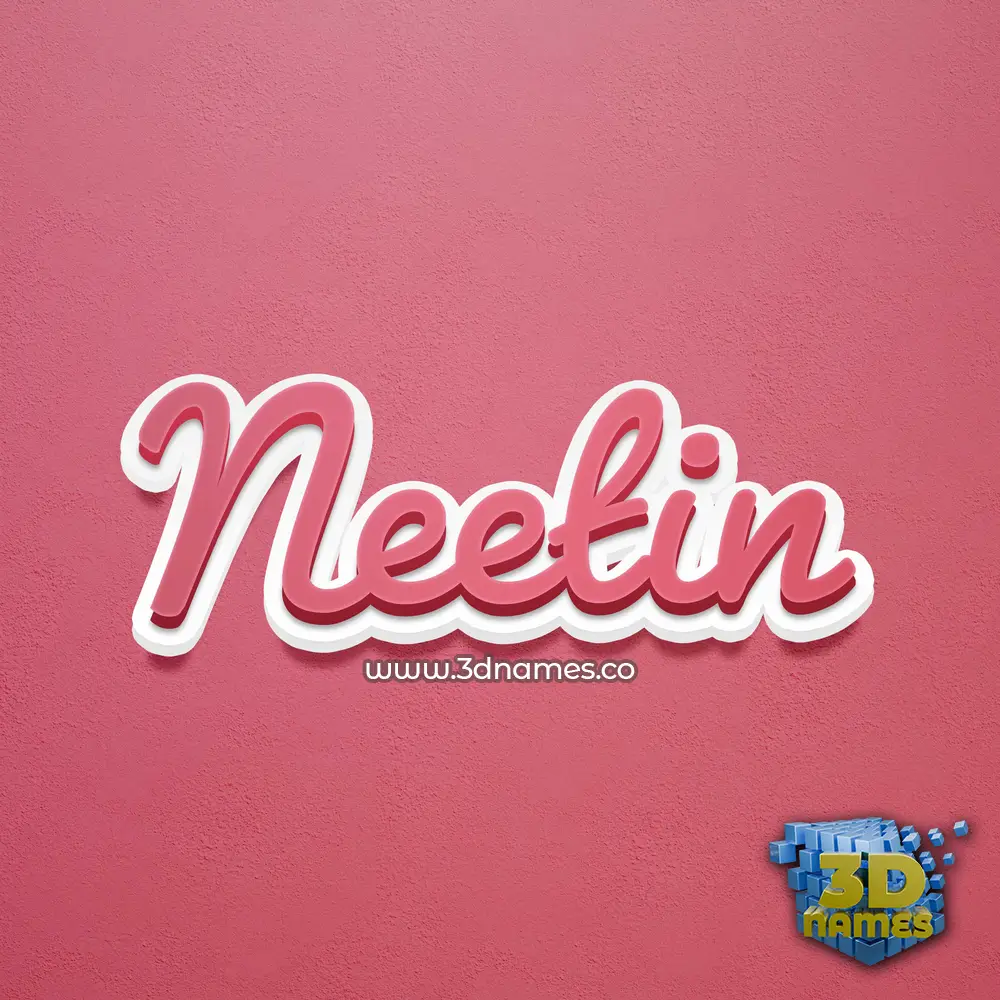 neetin in Red Scribble style - 3D name wallpaper