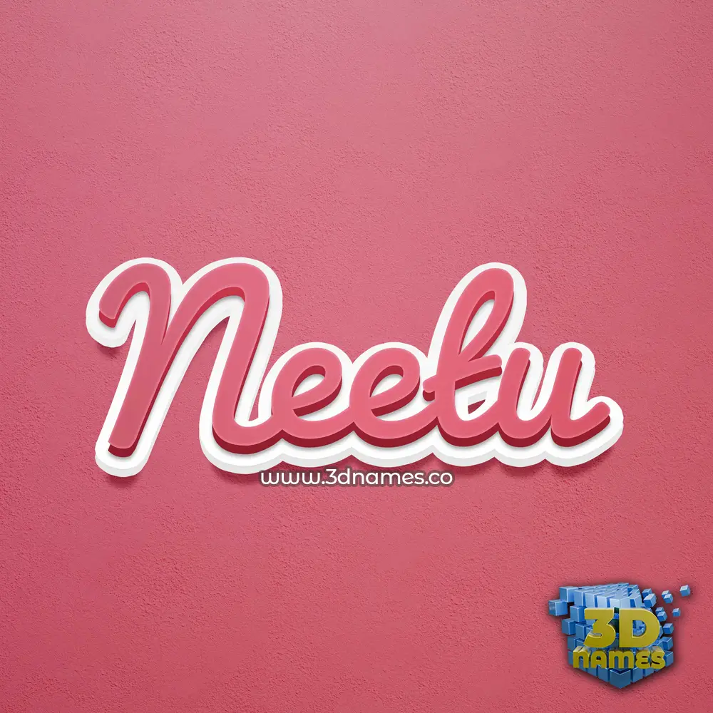 neetu in Red Scribble style - 3D name wallpaper
