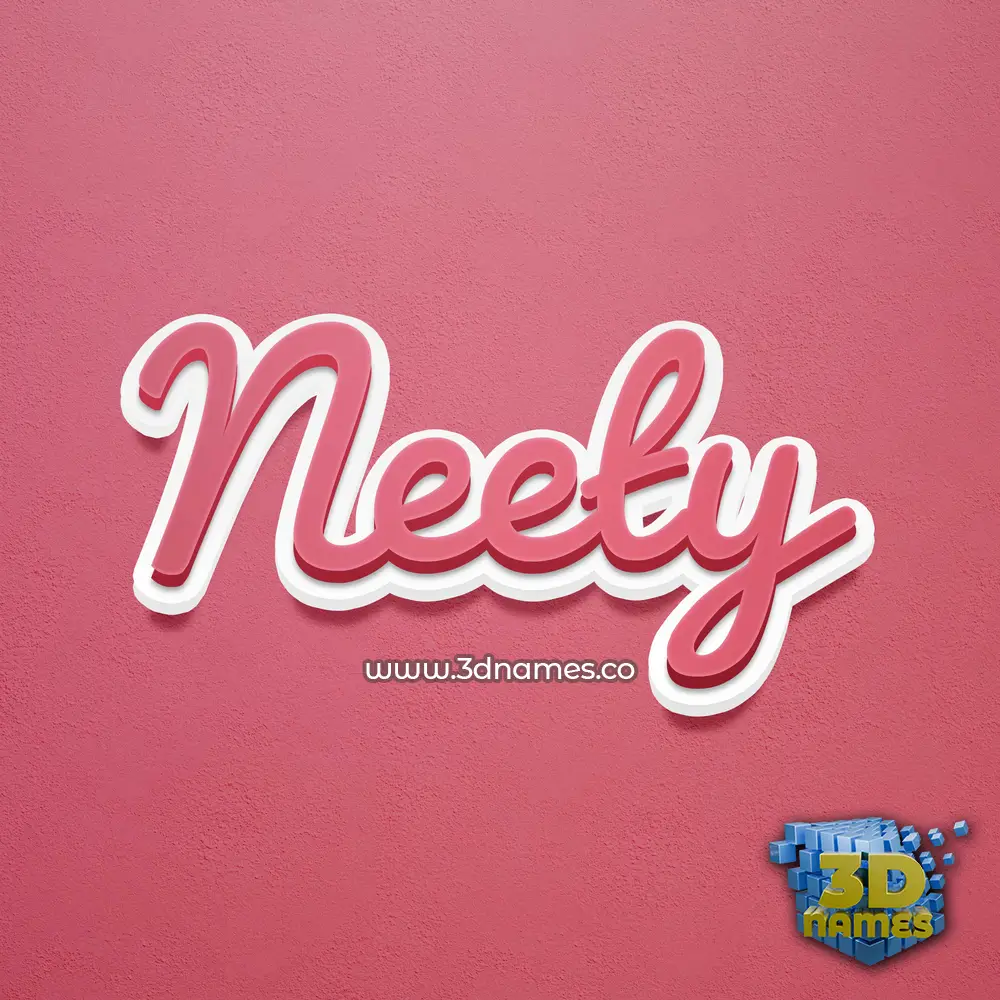 neety in Red Scribble style - 3D name wallpaper