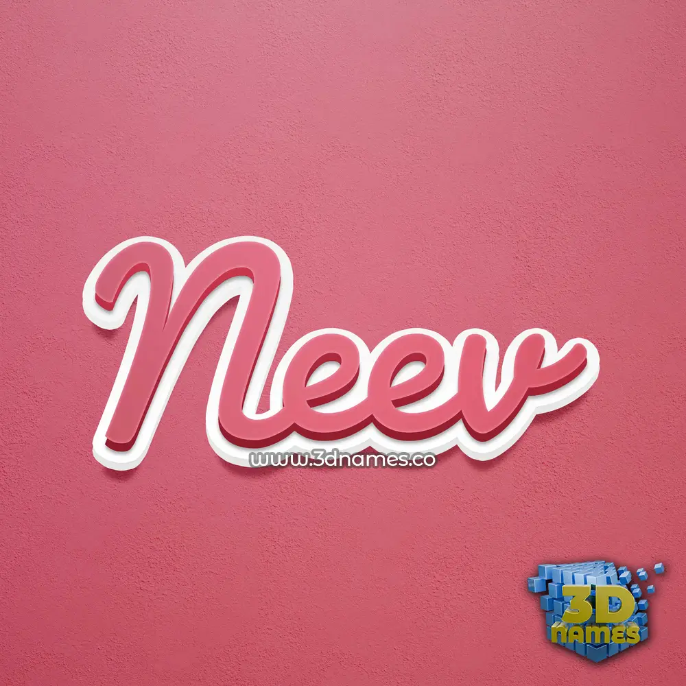 neev in Red Scribble style - 3D name wallpaper