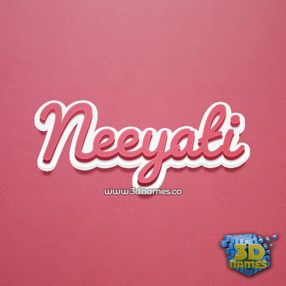 neeyati in Red Scribble style - 3D name wallpaper