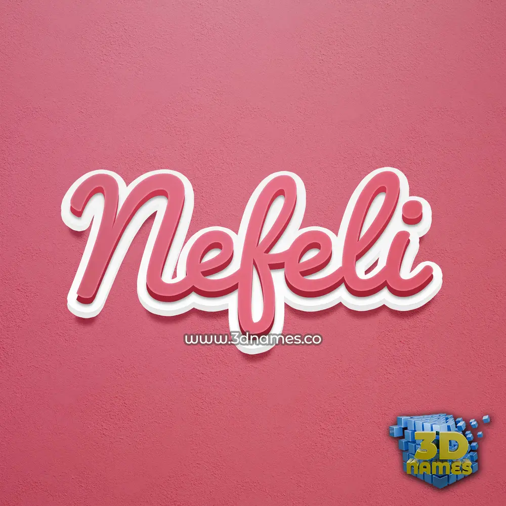 nefeli in Red Scribble style - 3D name wallpaper