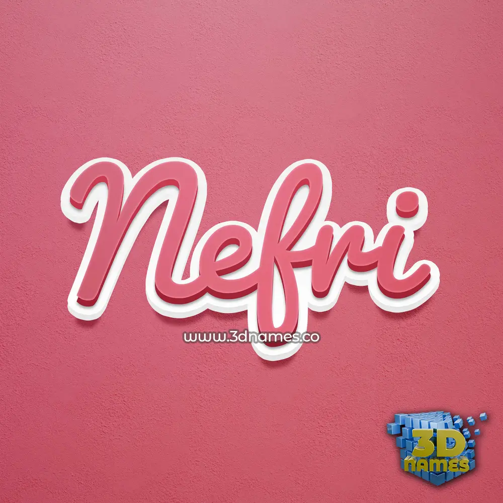 nefri in Red Scribble style - 3D name wallpaper