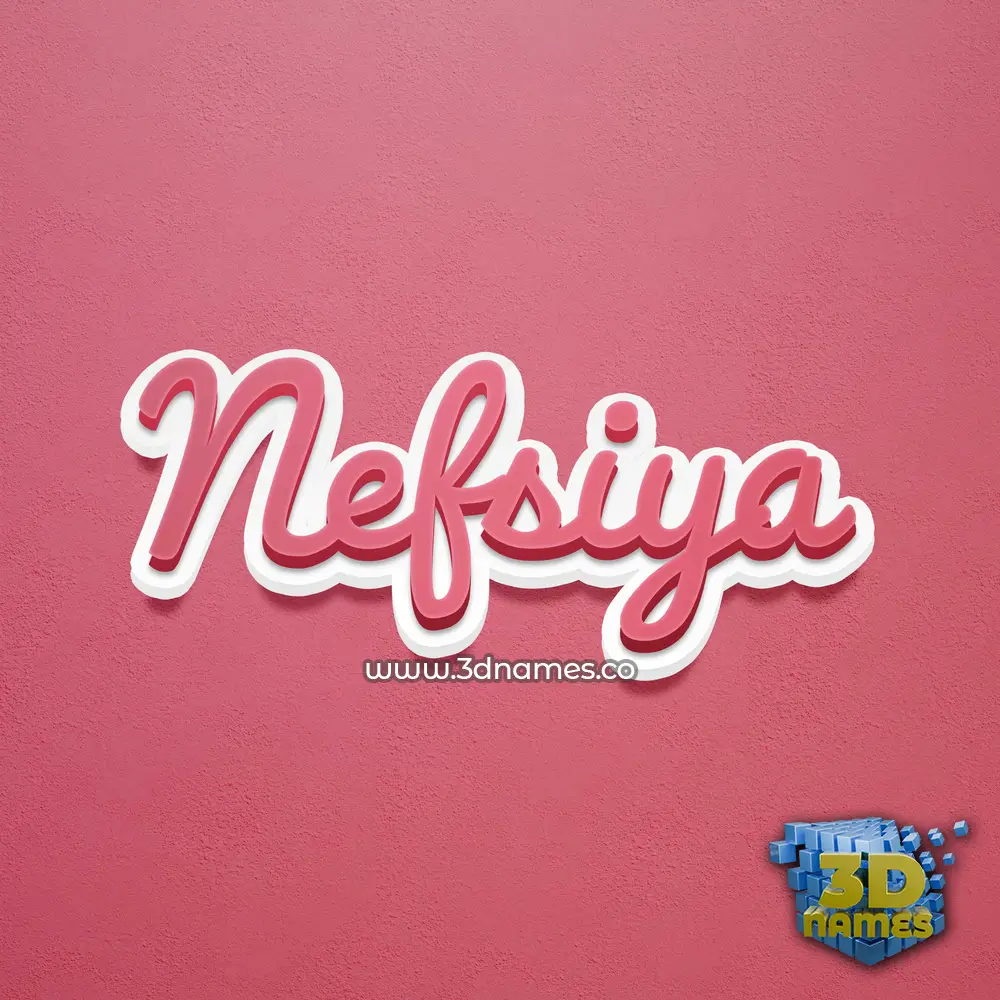 nefsiya in Red Scribble style - 3D name wallpaper