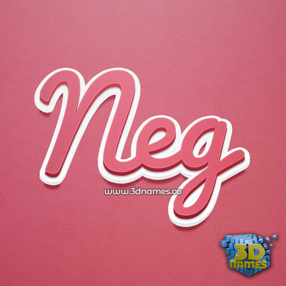 neg in Red Scribble style - 3D name wallpaper