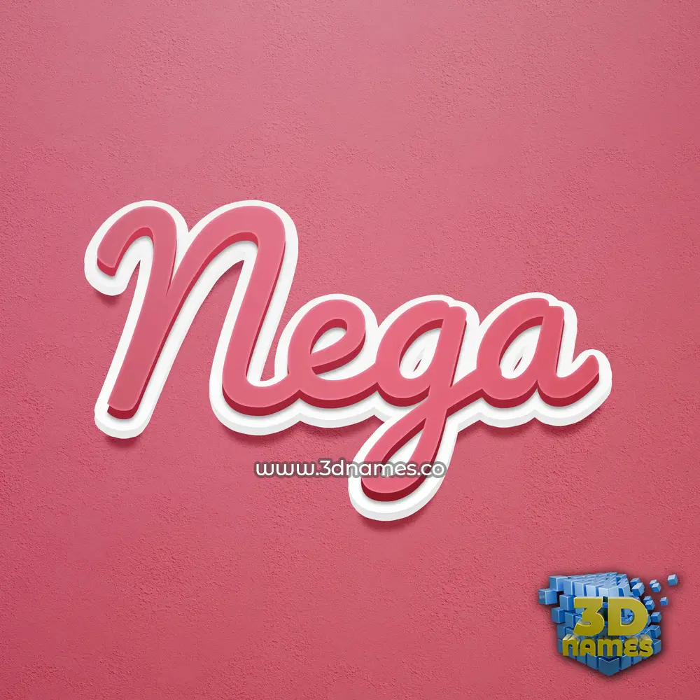 nega in Red Scribble style - 3D name wallpaper