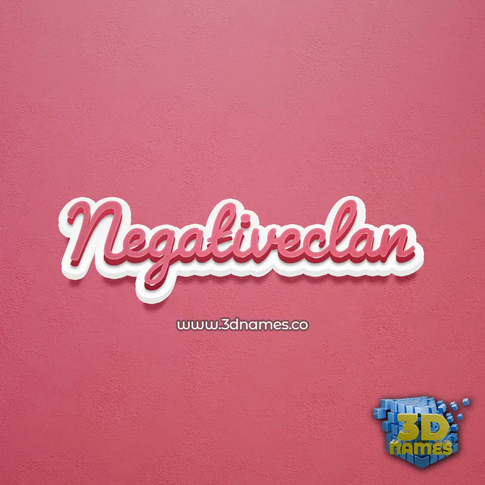 negativeclan in Red Scribble style - 3D name wallpaper