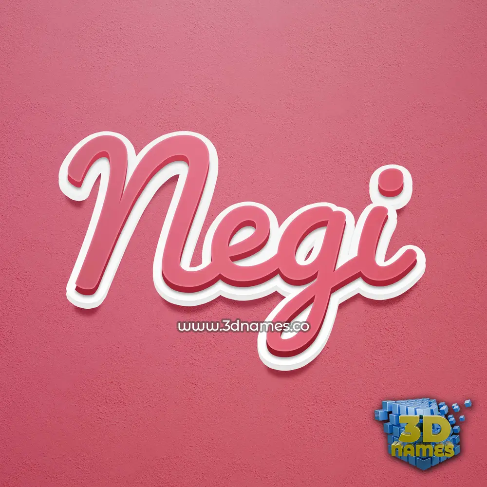 negi in Red Scribble style - 3D name wallpaper