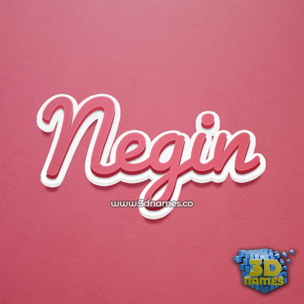 negin in Red Scribble style - 3D name wallpaper
