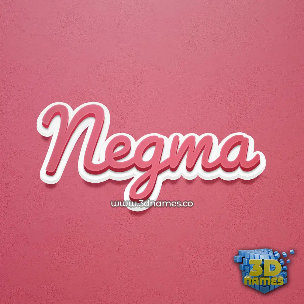 negma in Red Scribble style - 3D name wallpaper