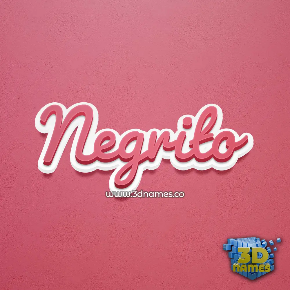 negrito in Red Scribble style - 3D name wallpaper