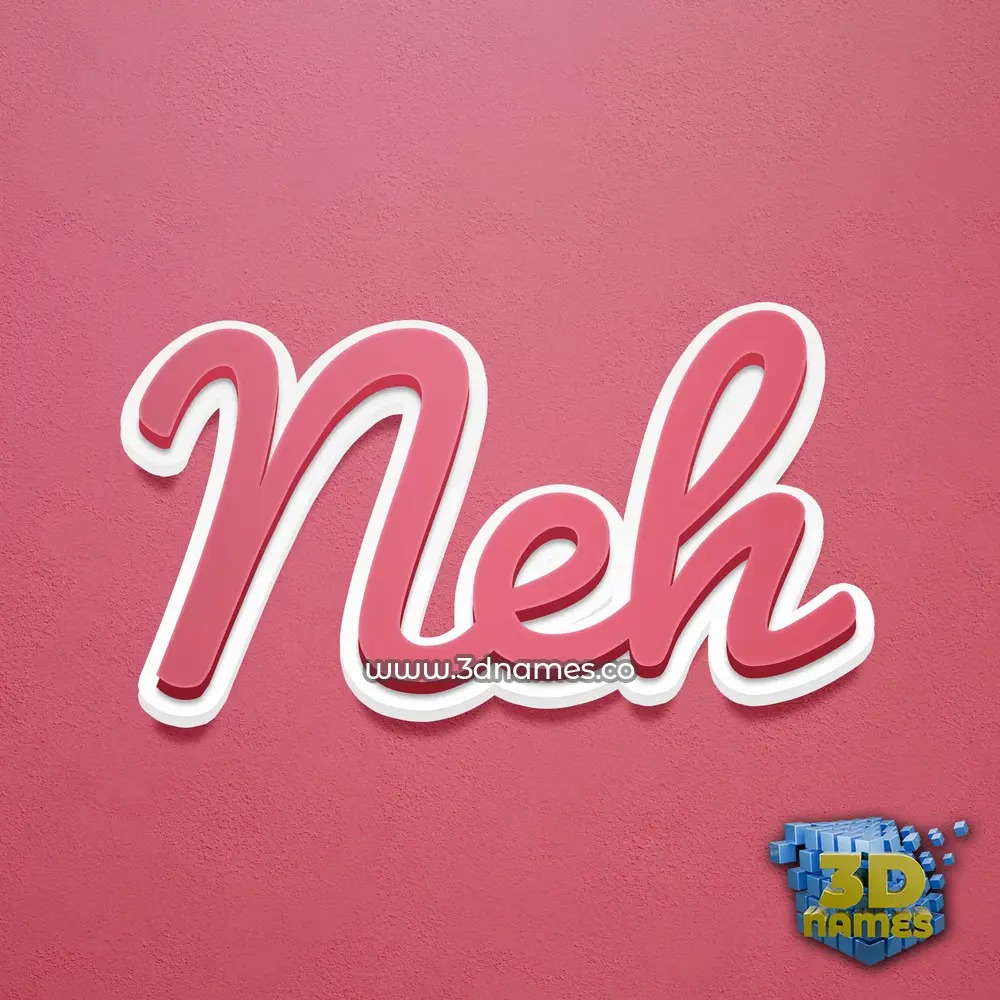 neh in Red Scribble style - 3D name wallpaper