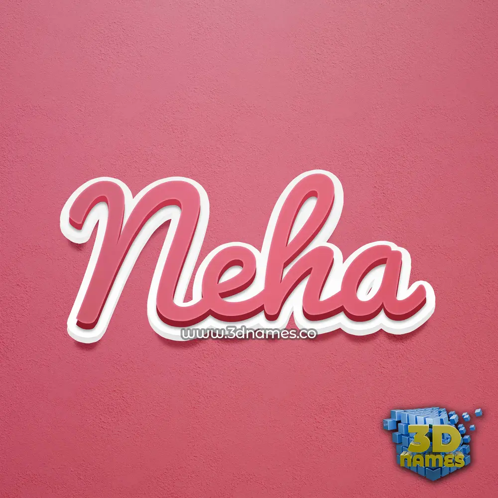 neha in Red Scribble style - 3D name wallpaper