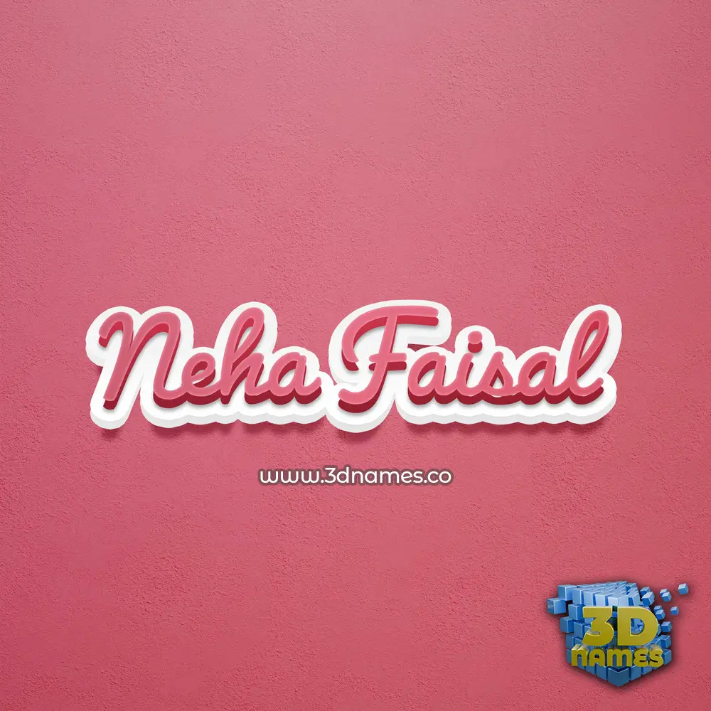neha faisal in Red Scribble style - 3D name wallpaper