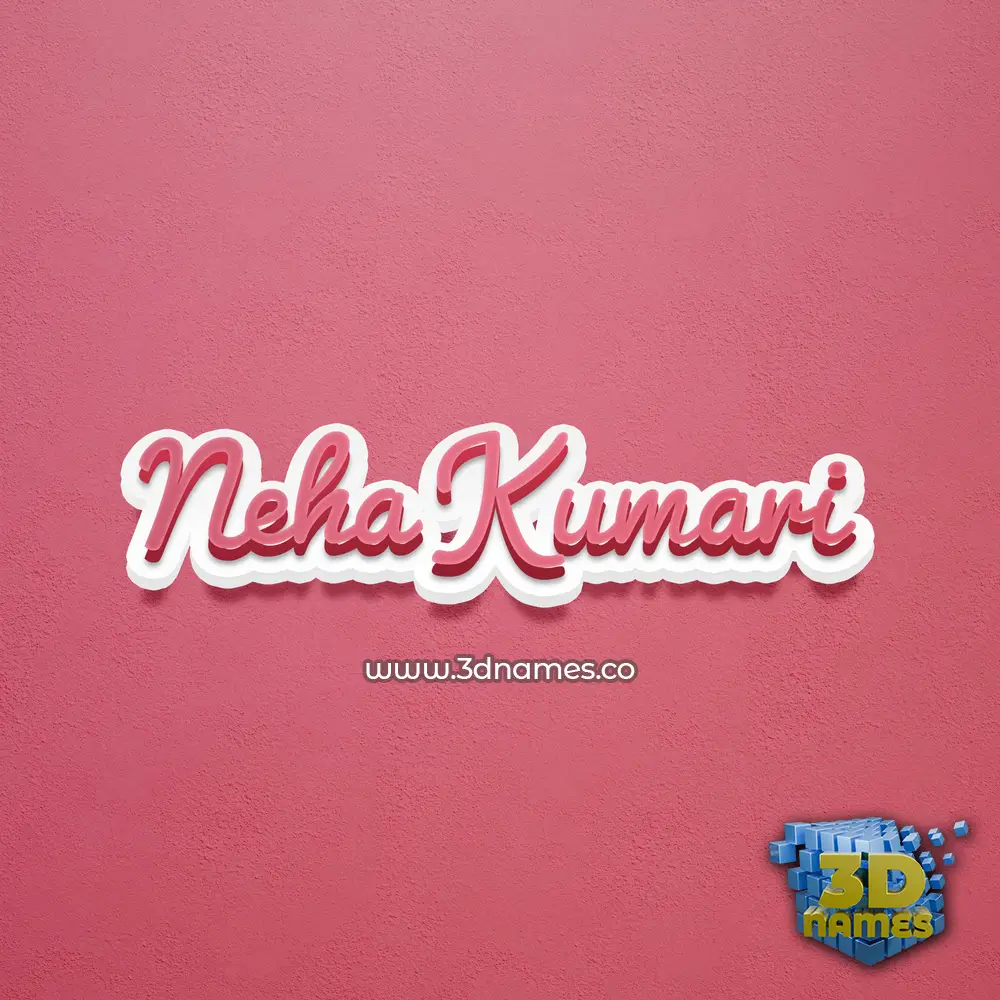 neha kumari in Red Scribble style - 3D name wallpaper