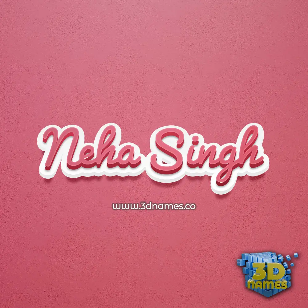 neha singh in Red Scribble style - 3D name wallpaper