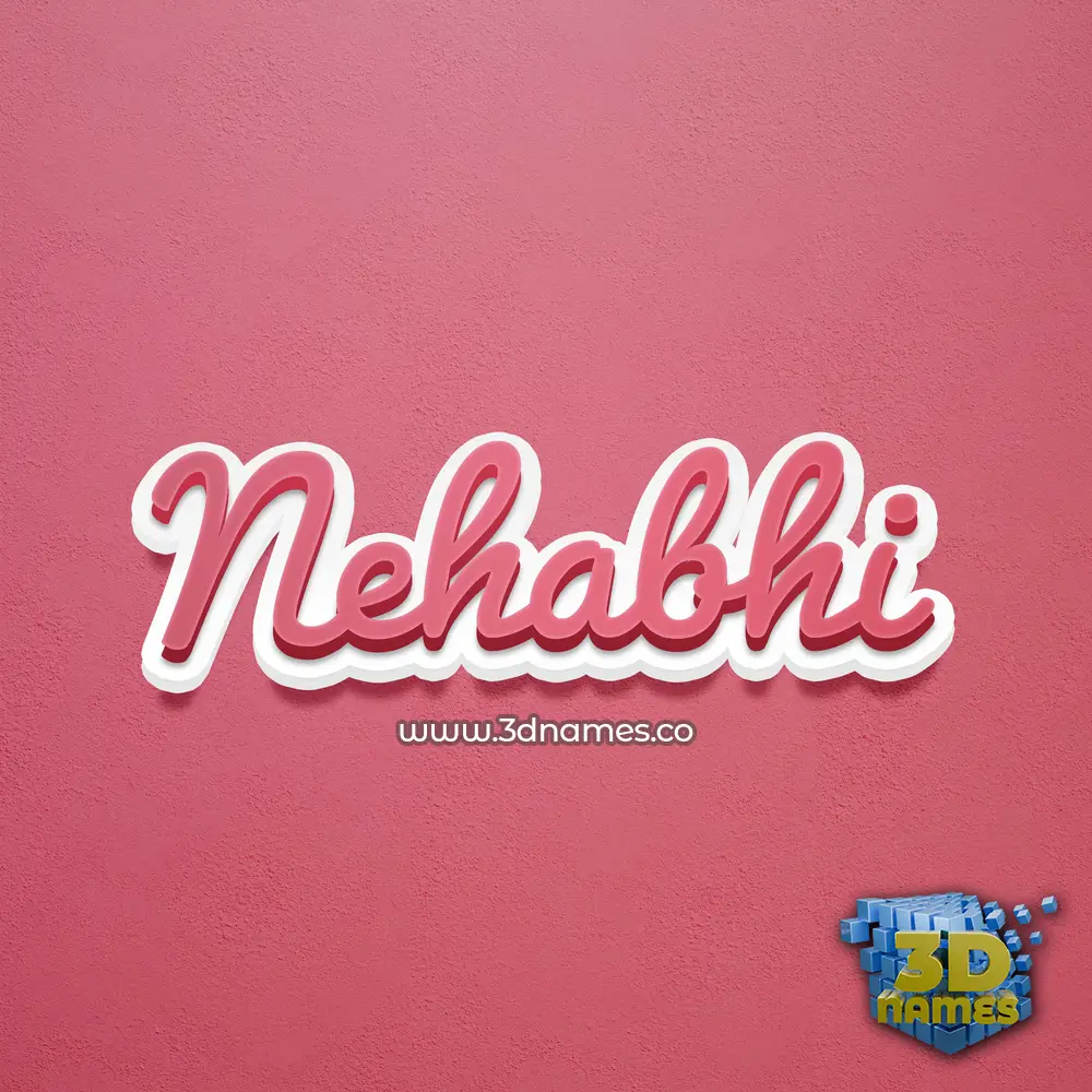 nehabhi in Red Scribble style - 3D name wallpaper