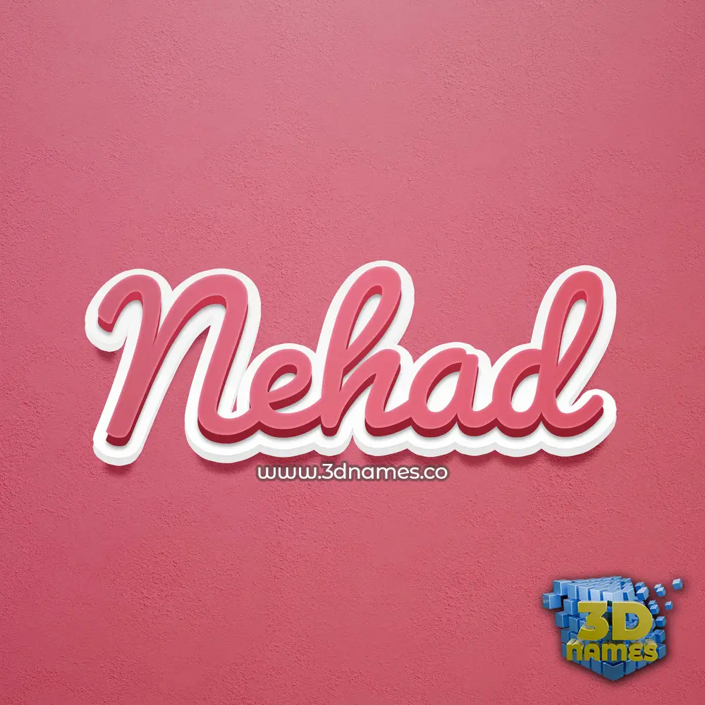 nehad in Red Scribble style - 3D name wallpaper