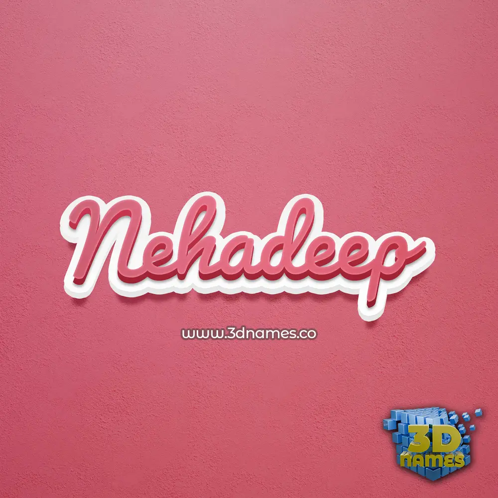 nehadeep in Red Scribble style - 3D name wallpaper
