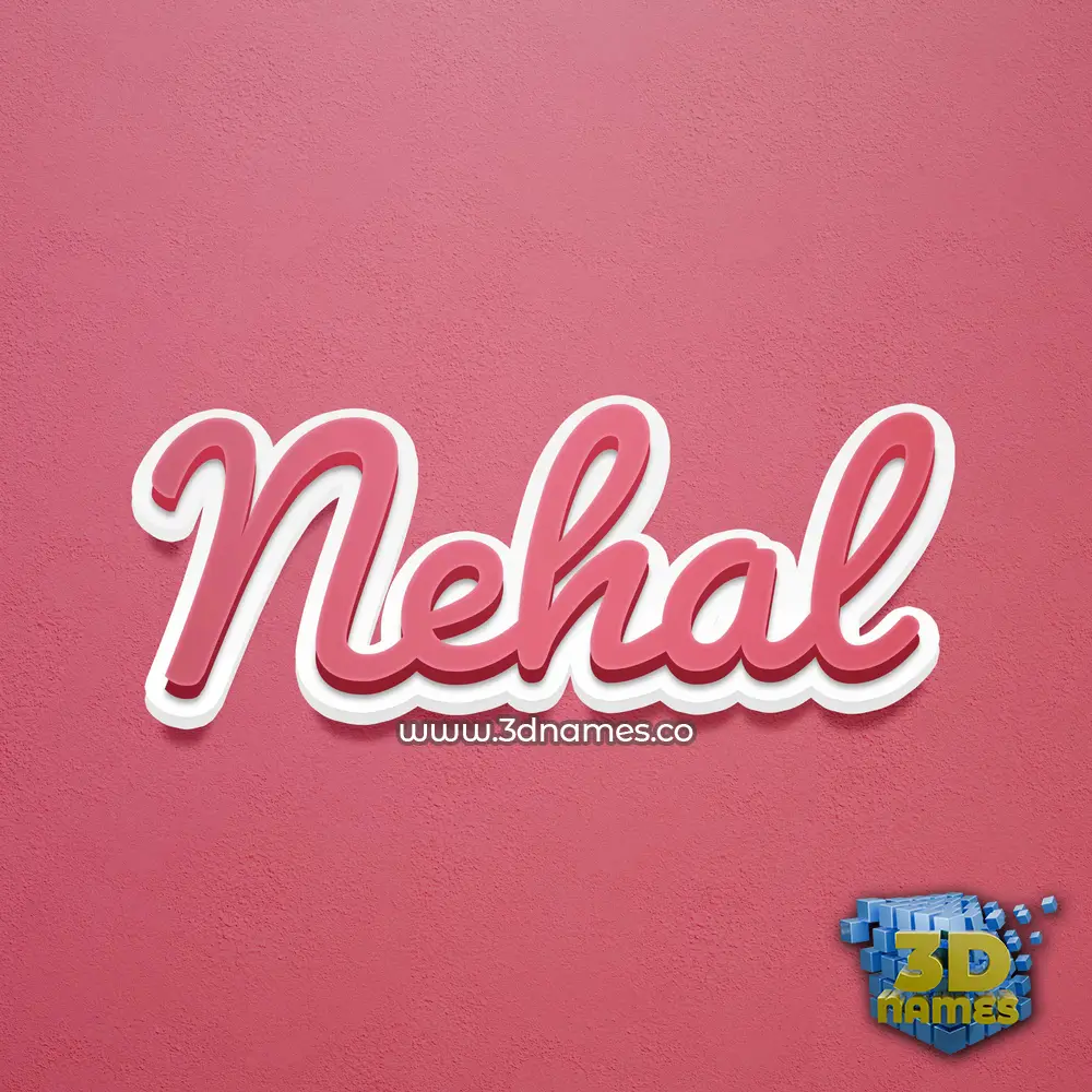 nehal in Red Scribble style - 3D name wallpaper
