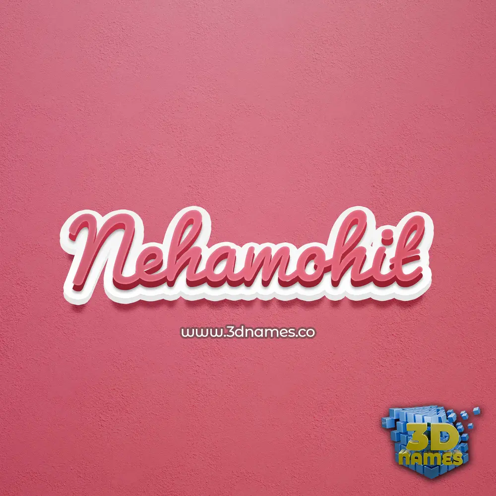 nehamohit in Red Scribble style - 3D name wallpaper