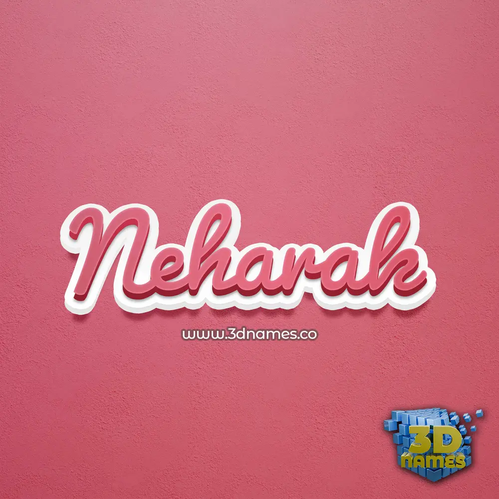 neharak in Red Scribble style - 3D name wallpaper