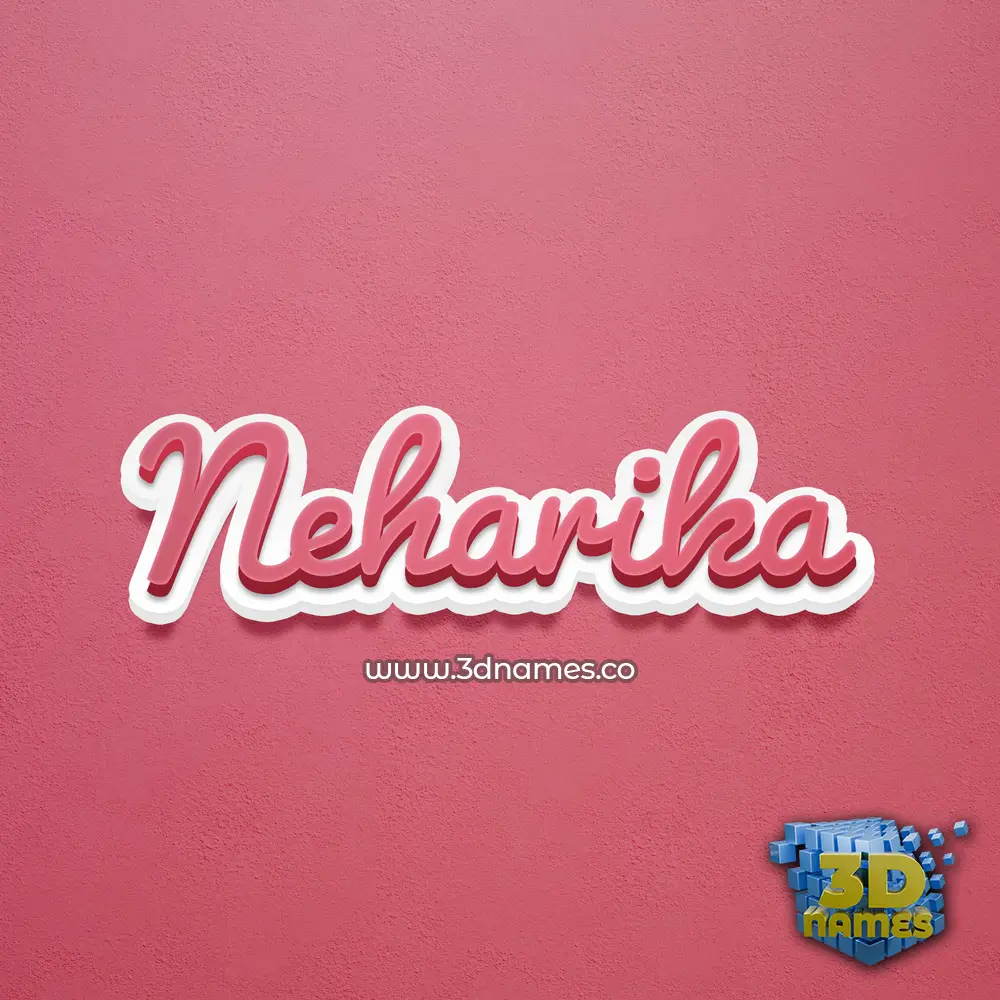neharika in Red Scribble style - 3D name wallpaper