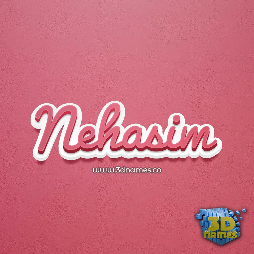 nehasim in Red Scribble style - 3D name wallpaper