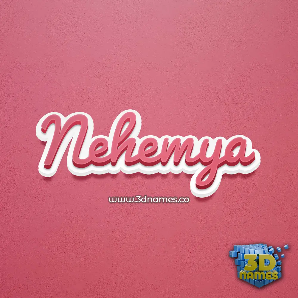 nehemya in Red Scribble style - 3D name wallpaper