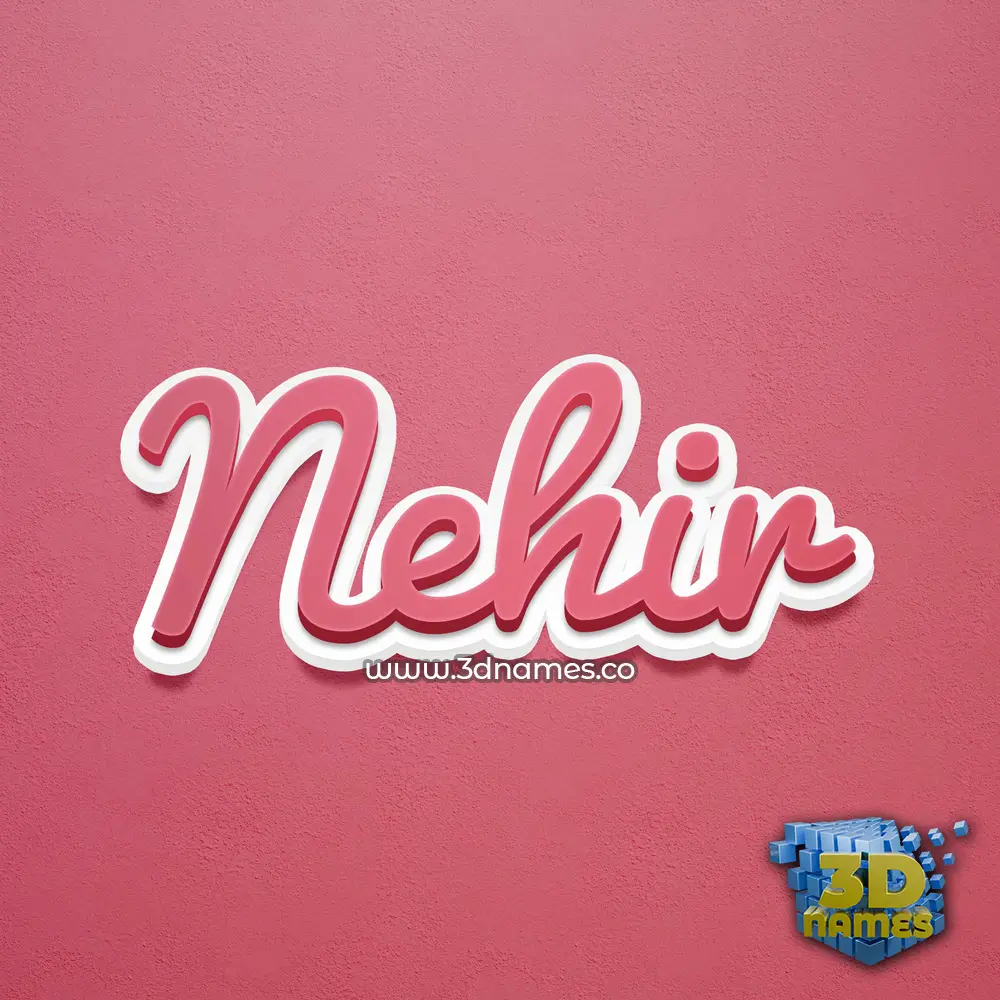nehir in Red Scribble style - 3D name wallpaper