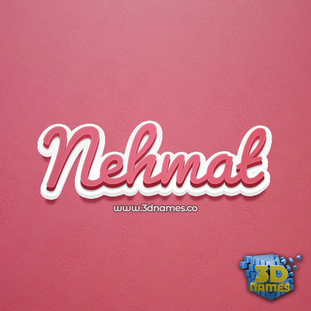 nehmat in Red Scribble style - 3D name wallpaper