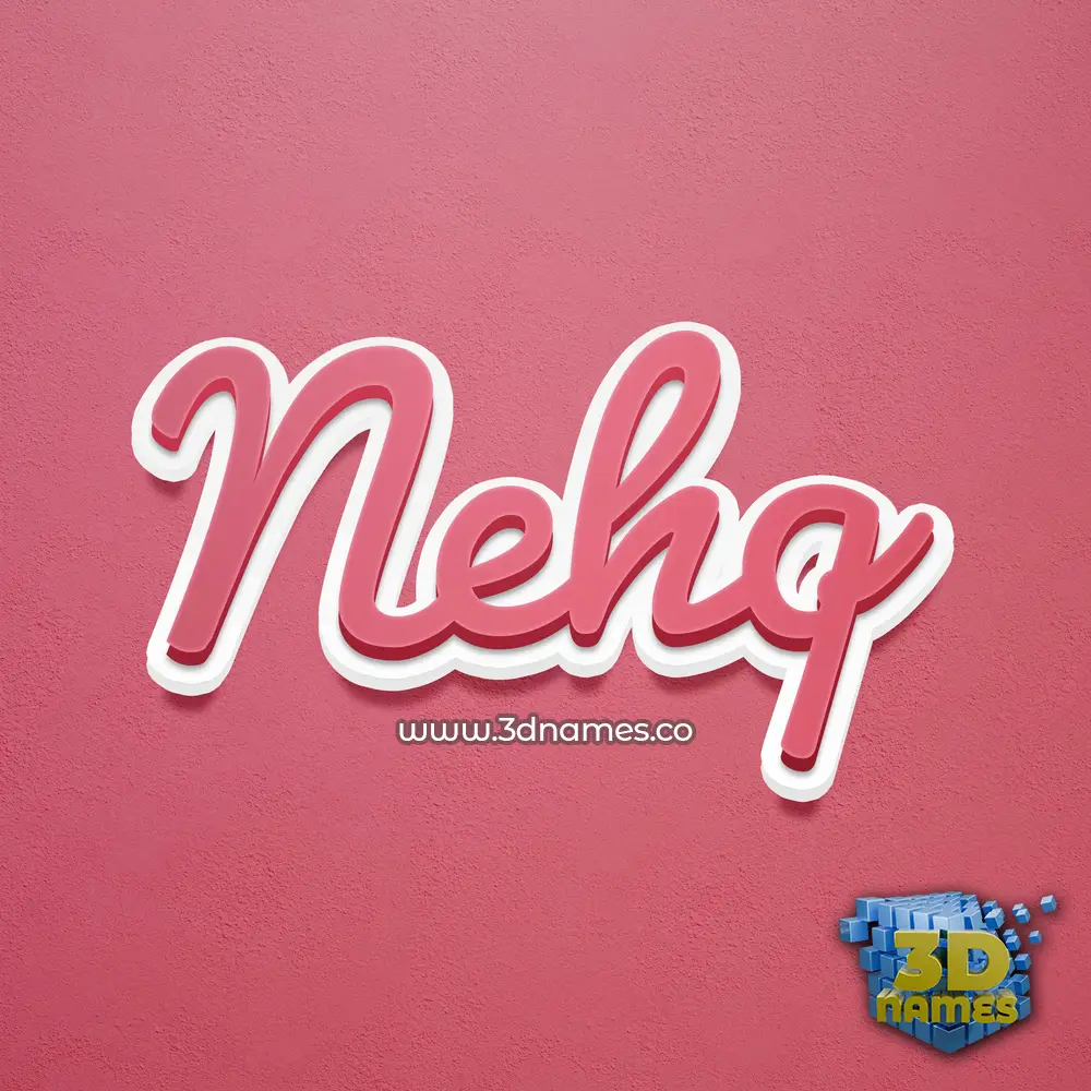 nehq in Red Scribble style - 3D name wallpaper