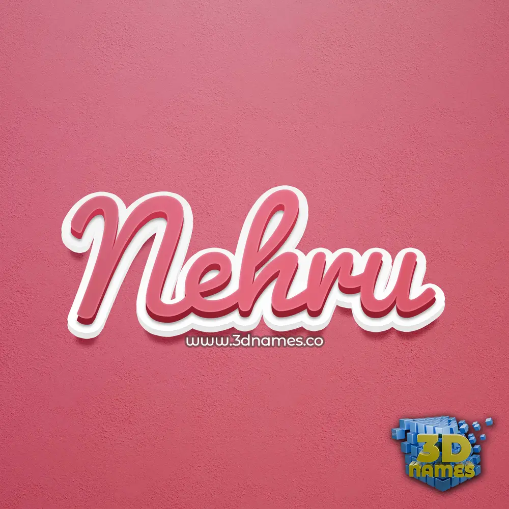 nehru in Red Scribble style - 3D name wallpaper